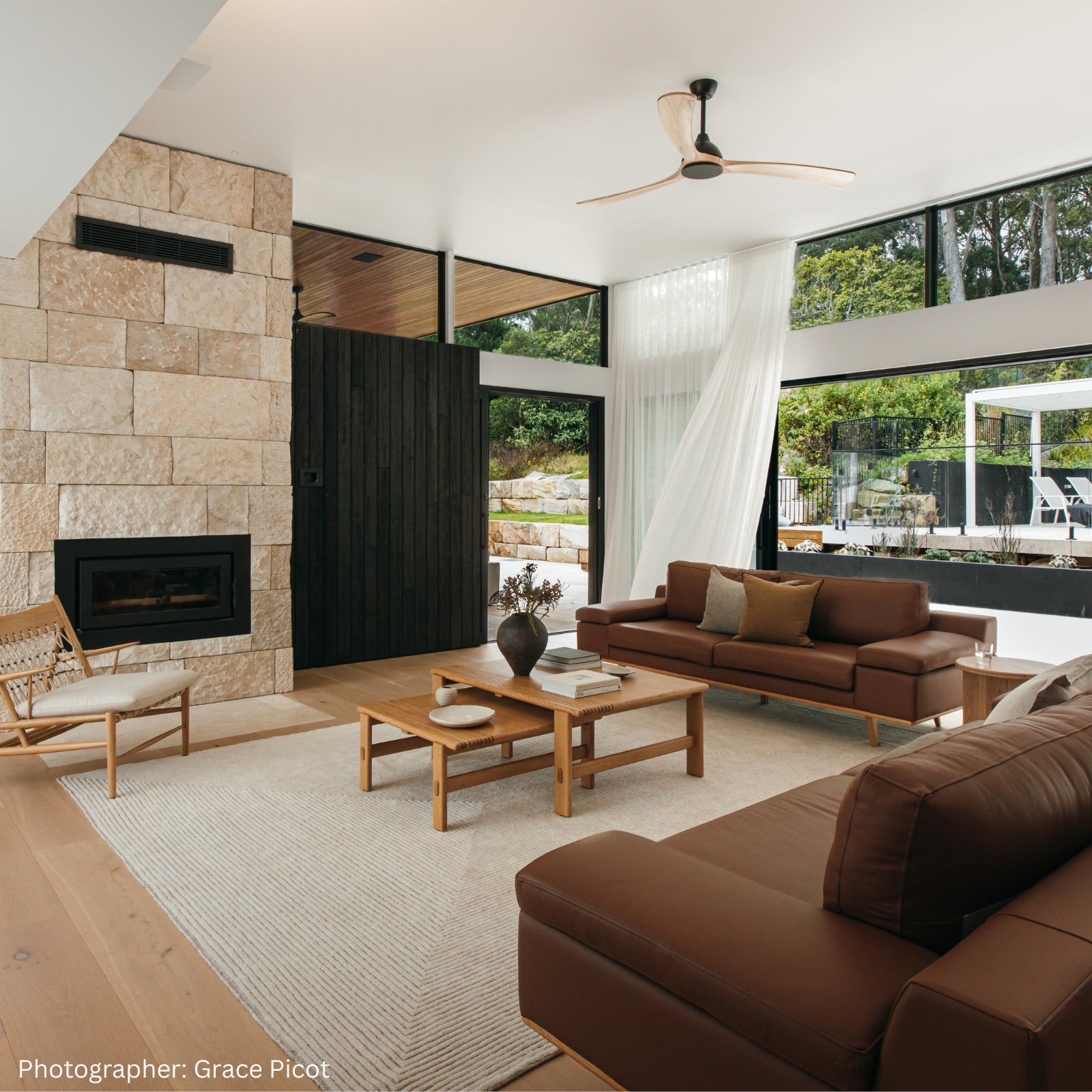 LIfestyle Fanco Sanctuary 70'' (178cm) DC Ceiling Fan - Black and Natural KF6010/219A - The Blue Space