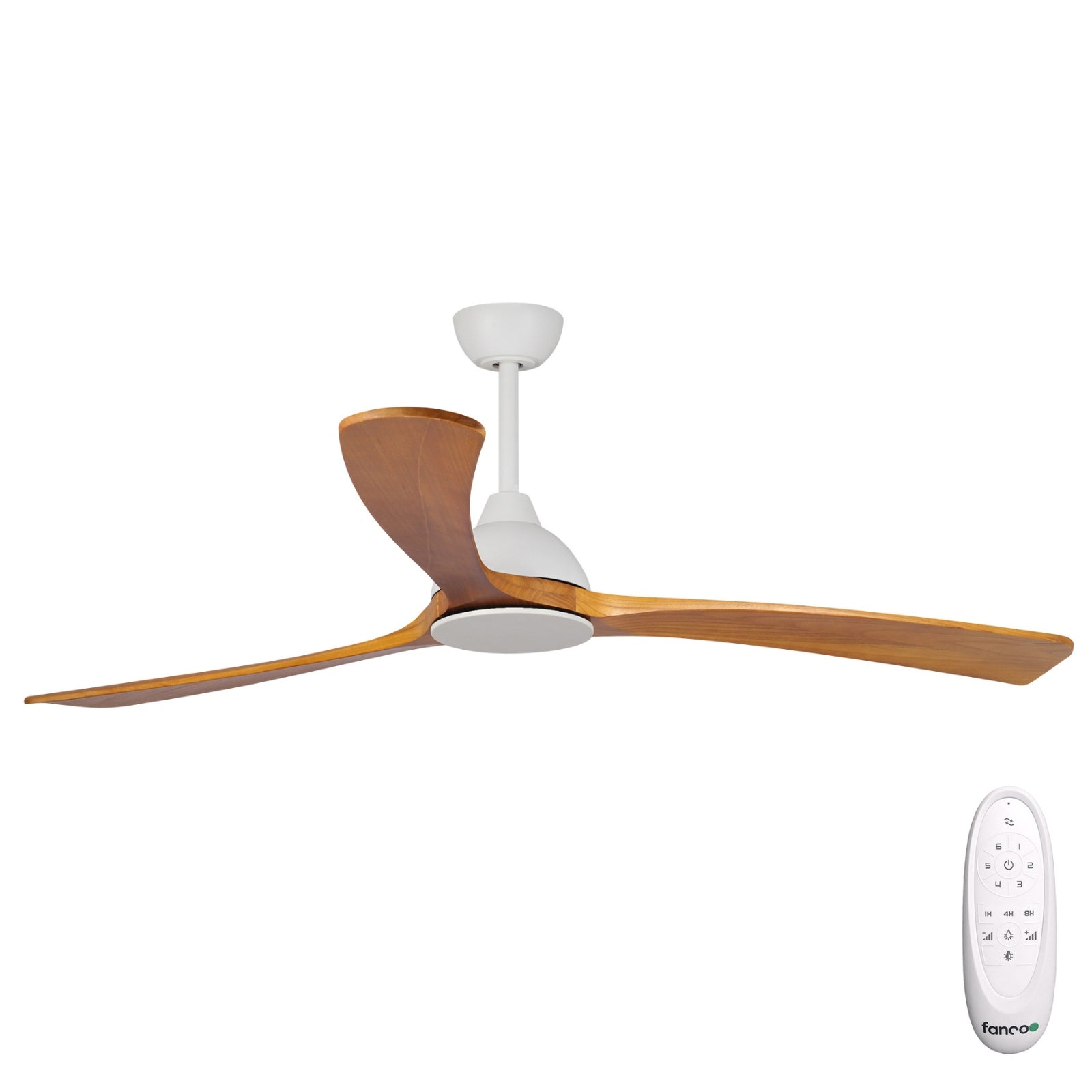 Fanco Sanctuary 70'' (178cm) DC Ceiling Fan - White and Teak KF6010/118A Include Remote - The Blue Space