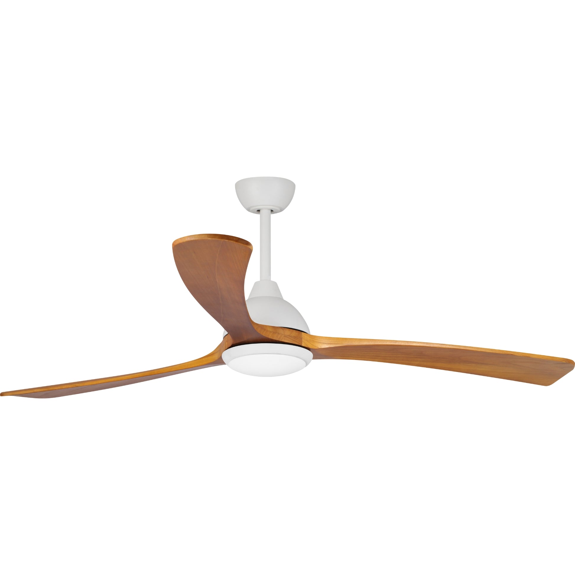 Side View Fanco Sanctuary 70'' (178cm) DC Ceiling Fan with LED Light - White and Teak KF6011/118A - The Blue Space
