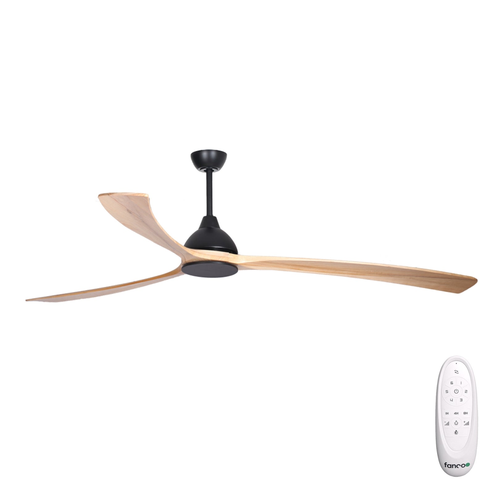 Fanco Sanctuary 86'' (218cm) DC Ceiling Fan - Black and Natural KF6020/219A - The Blue Space