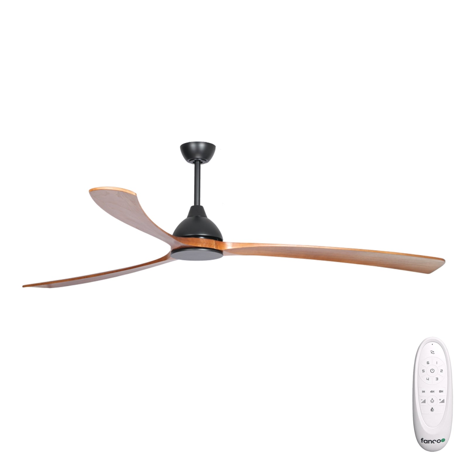 Fanco Sanctuary 86'' (218cm) DC Ceiling Fan - Black and Teak KF6020/218A - The Blue Space
