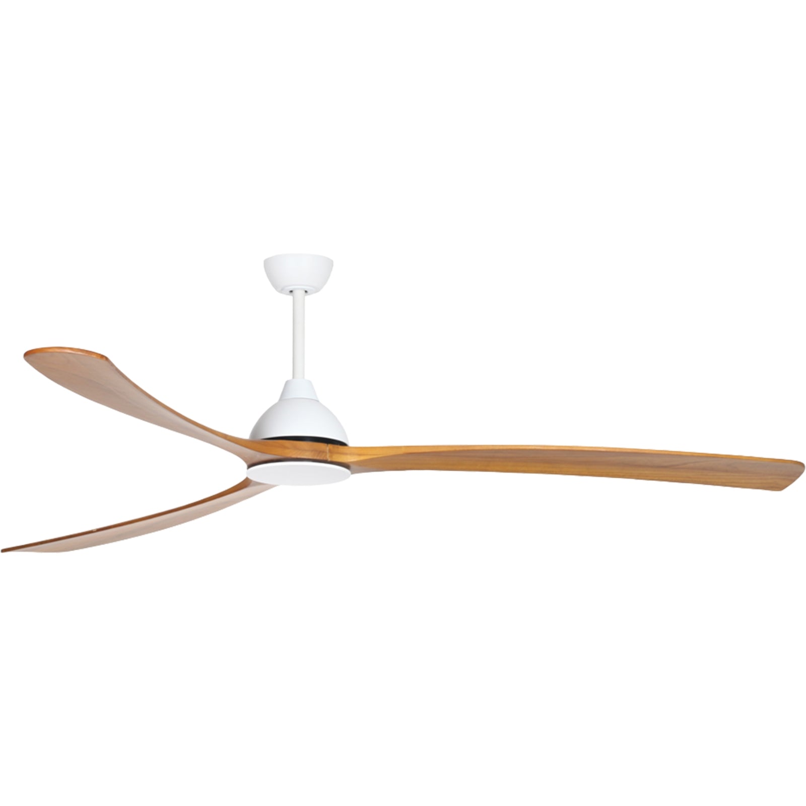 Side View Fanco Sanctuary 86'' (218cm) DC Ceiling Fan - White and Teak KF6020/118A - The Blue Space