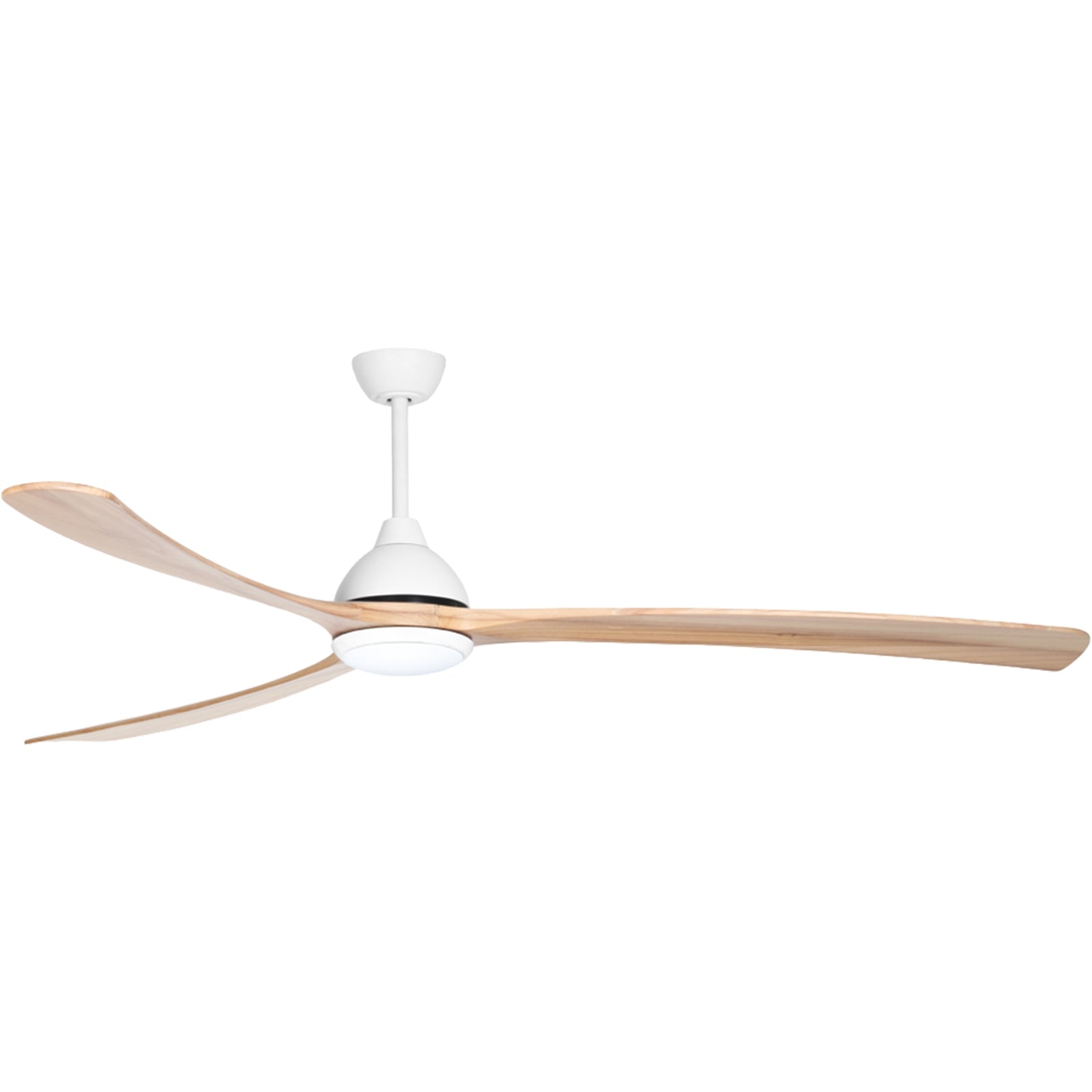 Side View Fanco Sanctuary 86'' (218cm) DC Ceiling Fan with LED Light - White and Natural KF6021/119A - The Blue Space