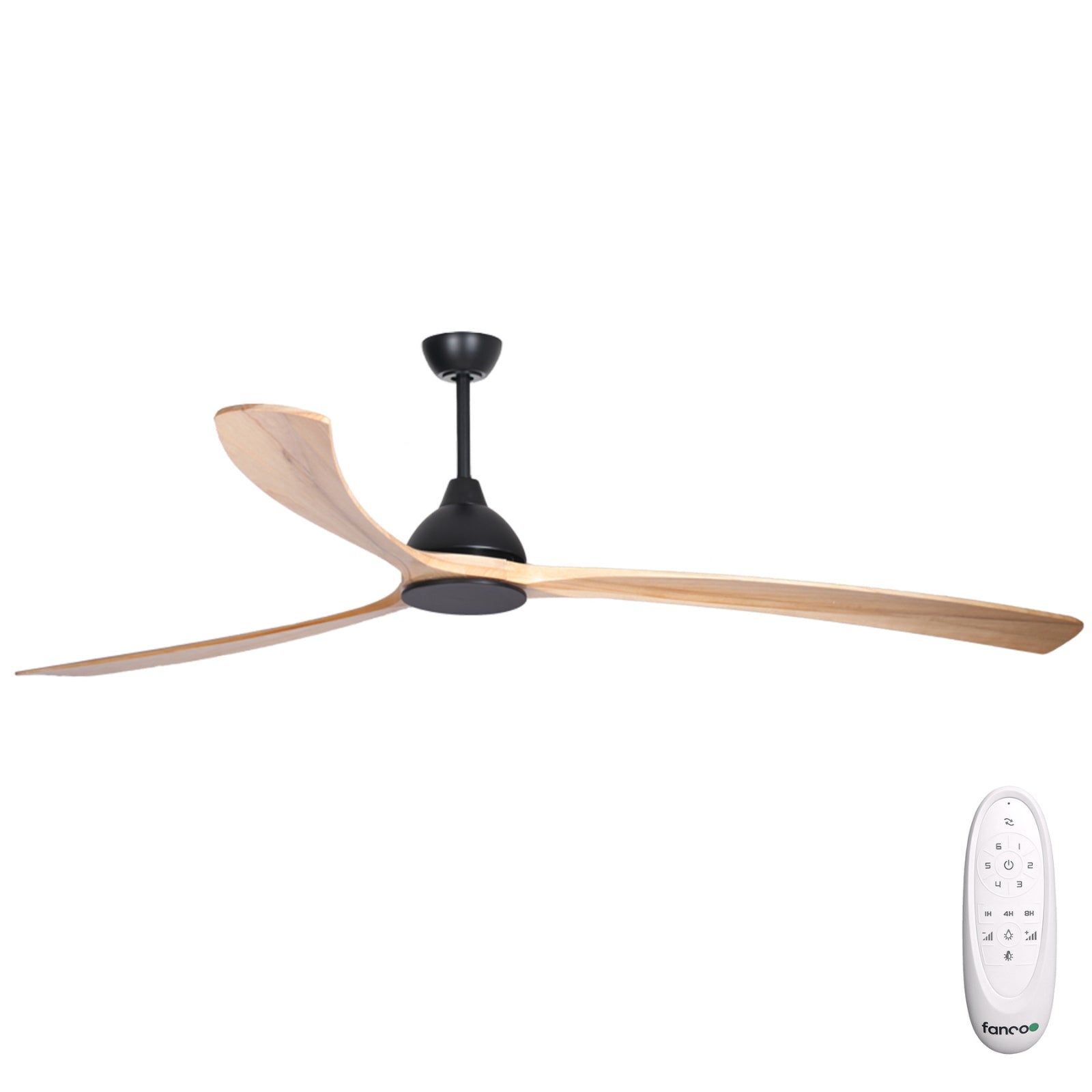 Fanco Sanctuary 92'' (234cm) DC Ceiling Fan - Black and Natural KF6030/219A - The Blue Space