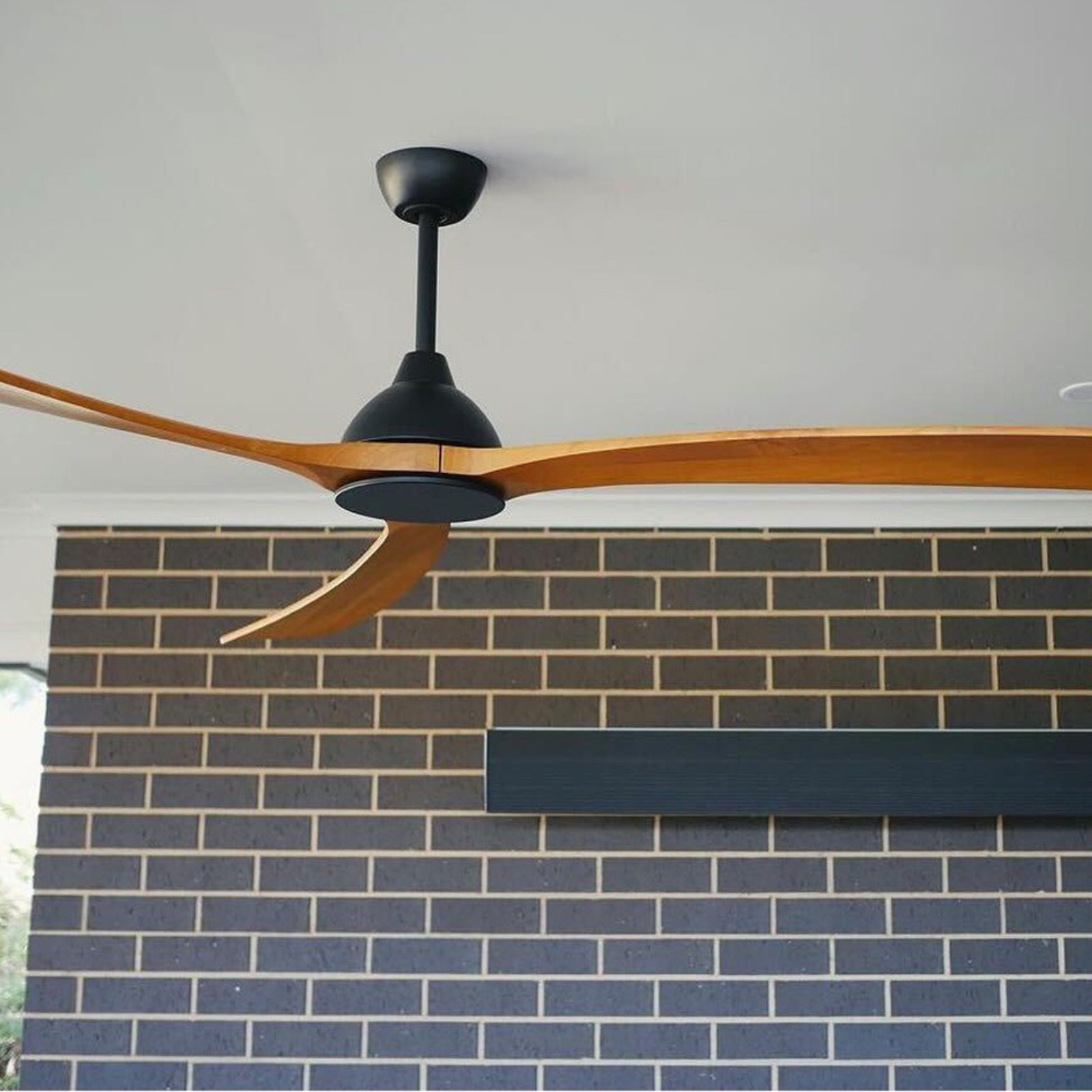 Ceiling Fanco Sanctuary 92'' (234cm) DC Ceiling Fan - Black and Teak KF6030/218A - The Blue Space