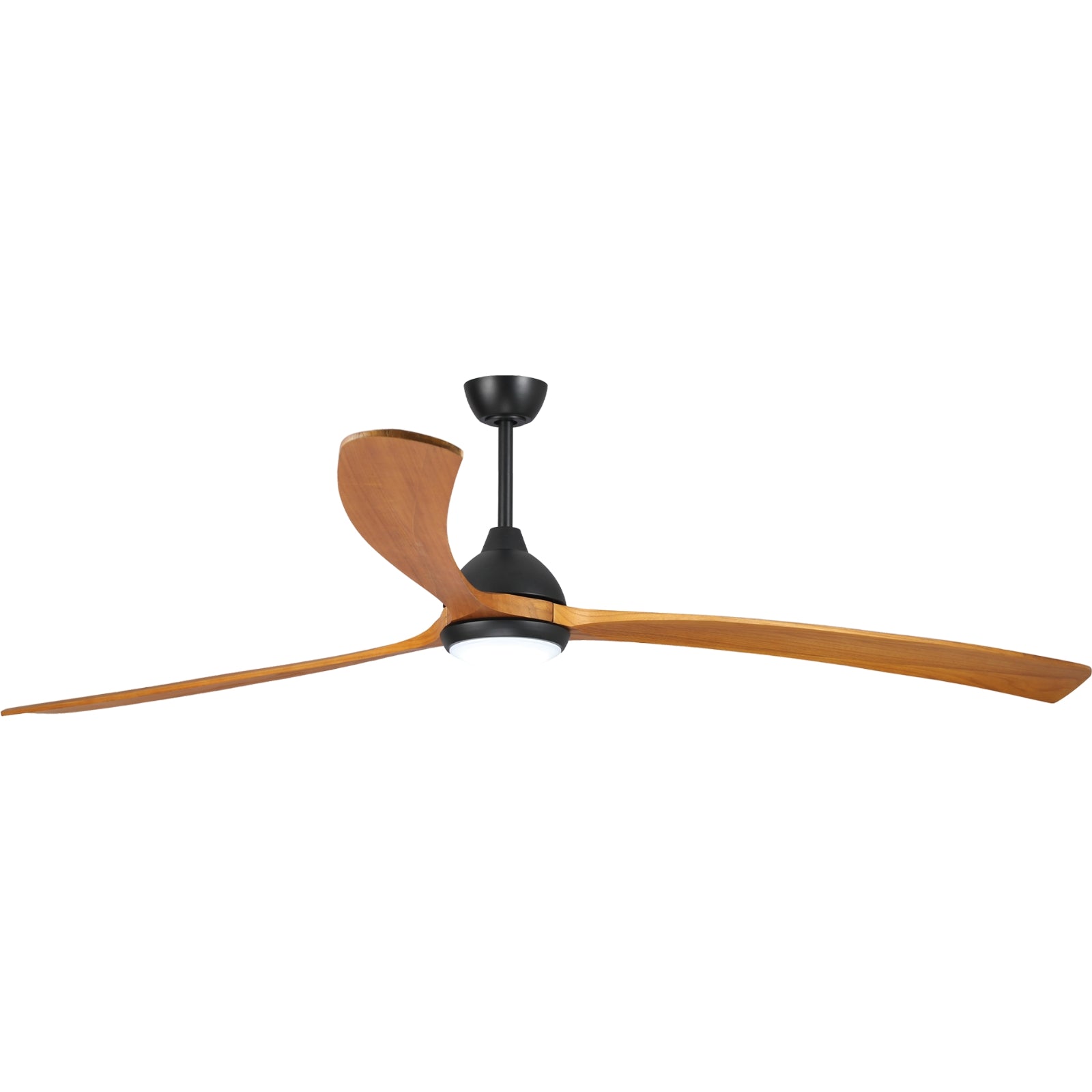 Side View Fanco Sanctuary 92'' (234cm) DC Ceiling Fan with LED Light - Black and Teak KF6031/218A - The Blue Space