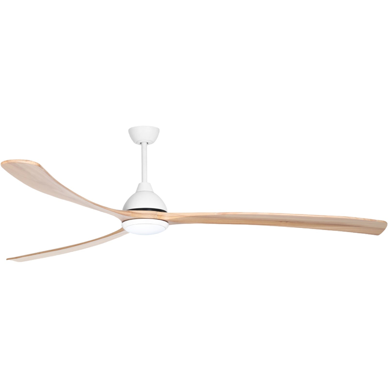 Side View Fanco Sanctuary 92'' (234cm) DC Ceiling Fan with LED Light - White and Natural KF6031/119A - The Blue Space