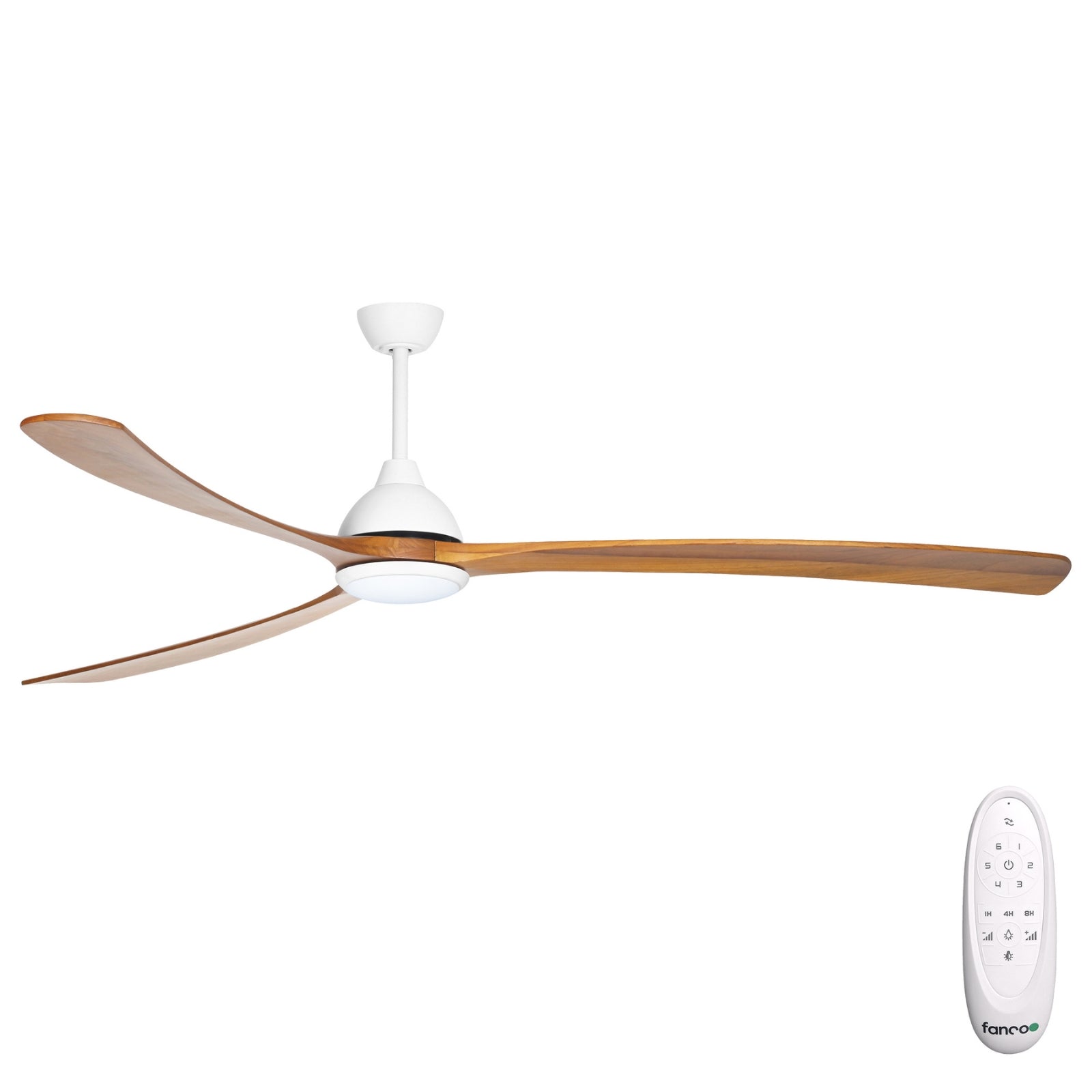 Fanco Sanctuary 92'' (234cm) DC Ceiling Fan with LED Light - White and Teak KF6031/118A - The Blue Space