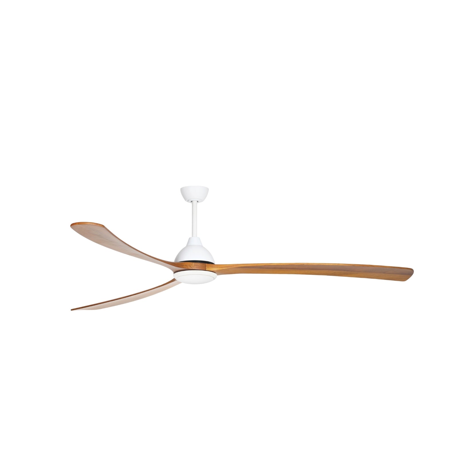 Side View Fanco Sanctuary 92'' (234cm) DC Ceiling Fan with LED Light - White and Teak KF6031/118A - The Blue Space