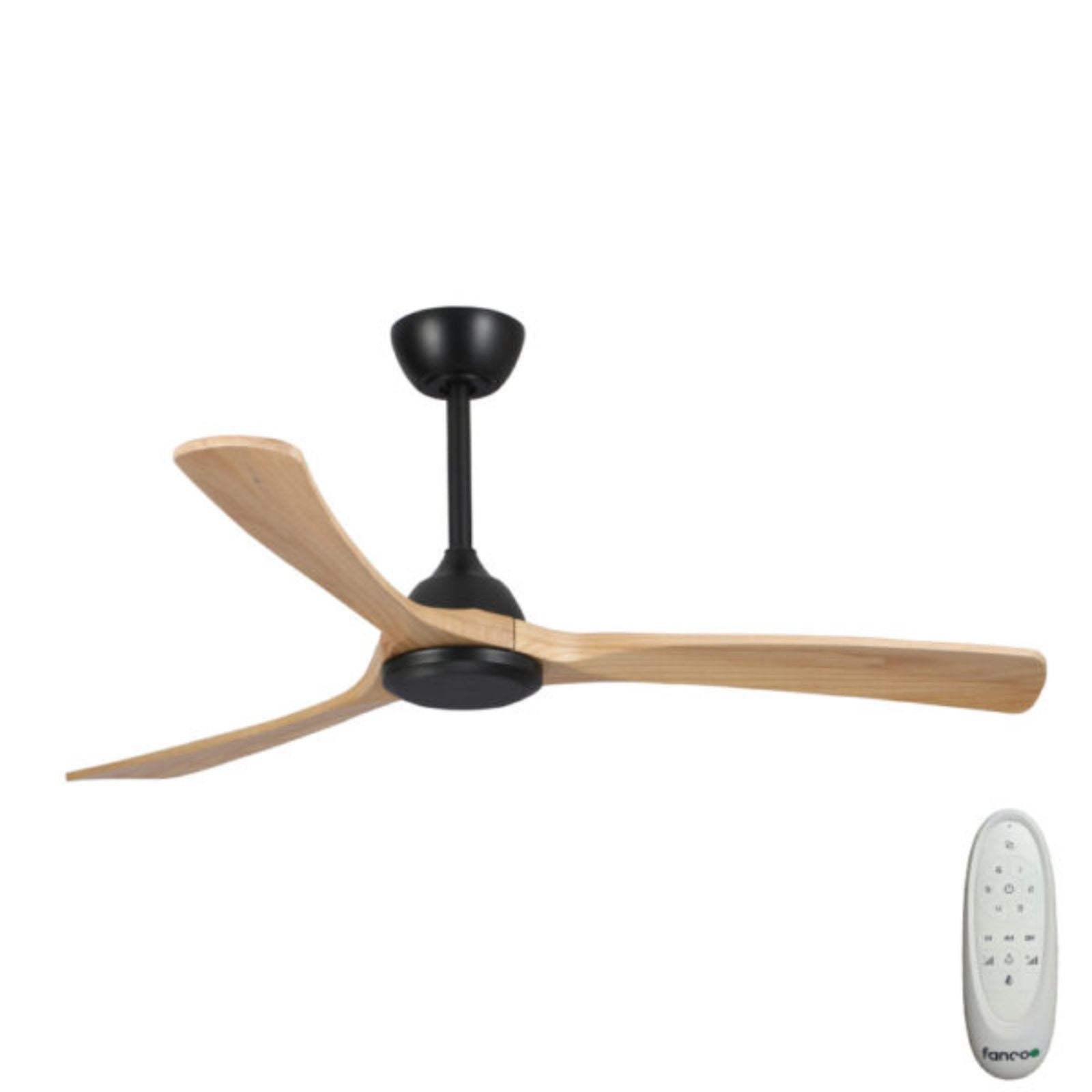 Fanco Sanctuary 52'' (132cm) DC Ceiling Fan - Black and Natural F6000/219A With Remote - The Blue Space