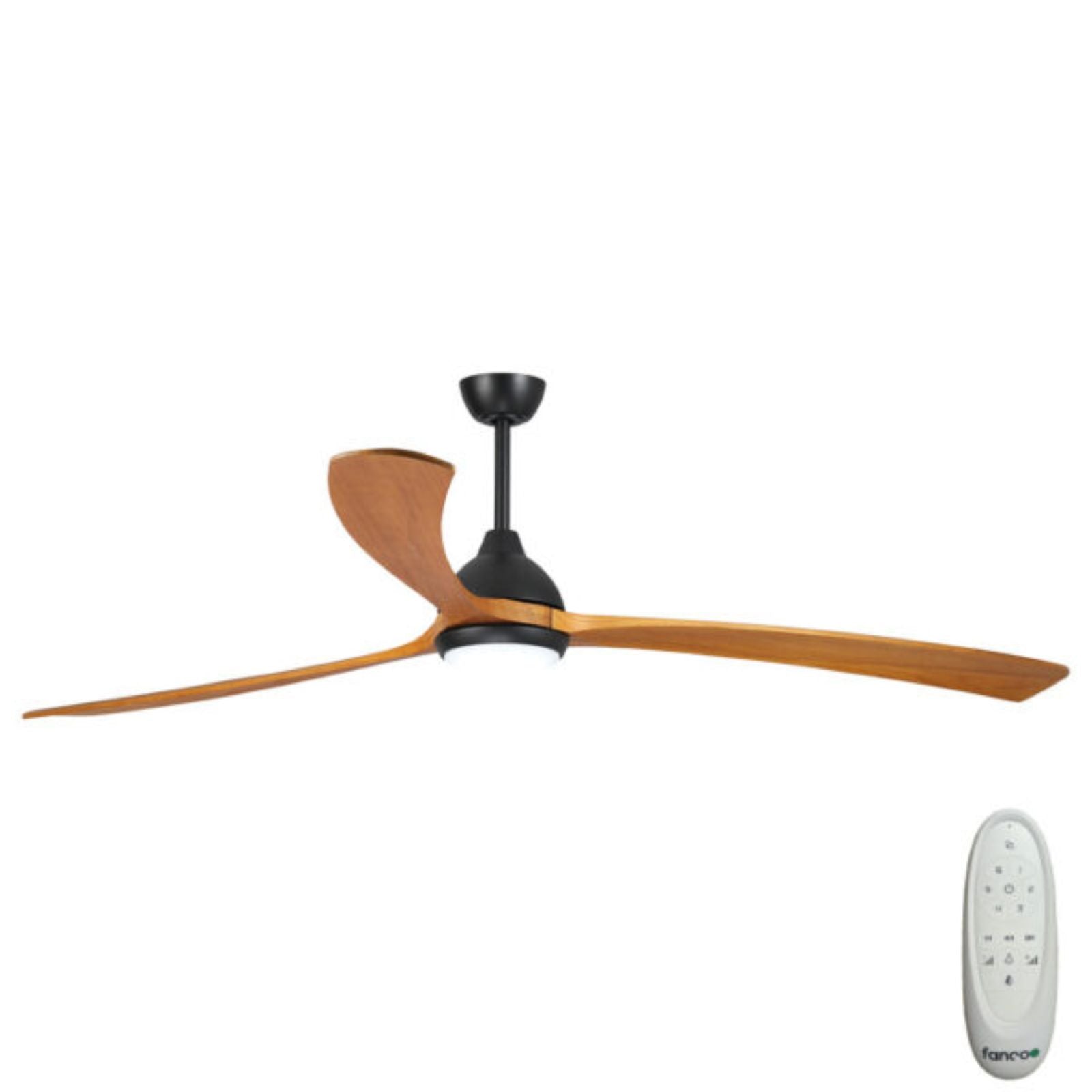 Fanco Sanctuary DC 2185mm Ceiling Fan with 24W CCT LED Black/Teak W-CFFCSALMB-B5TK - The Blue Space