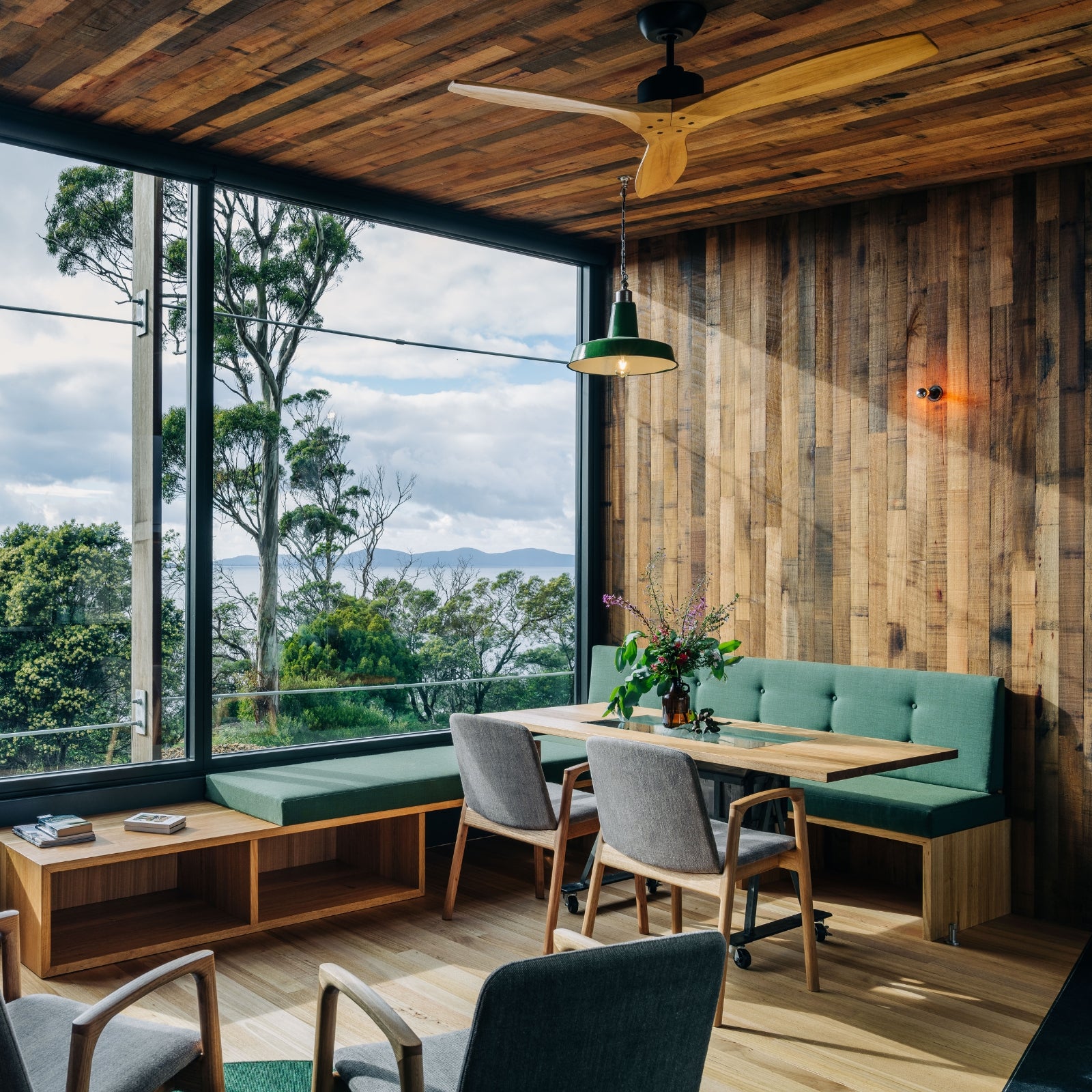 Lifestyle Fanco Wynd V3 54'' (137cm) DC Ceiling Fan - Black and Handcrafted Timber Blades Teak F0500/218C - The Blue Space