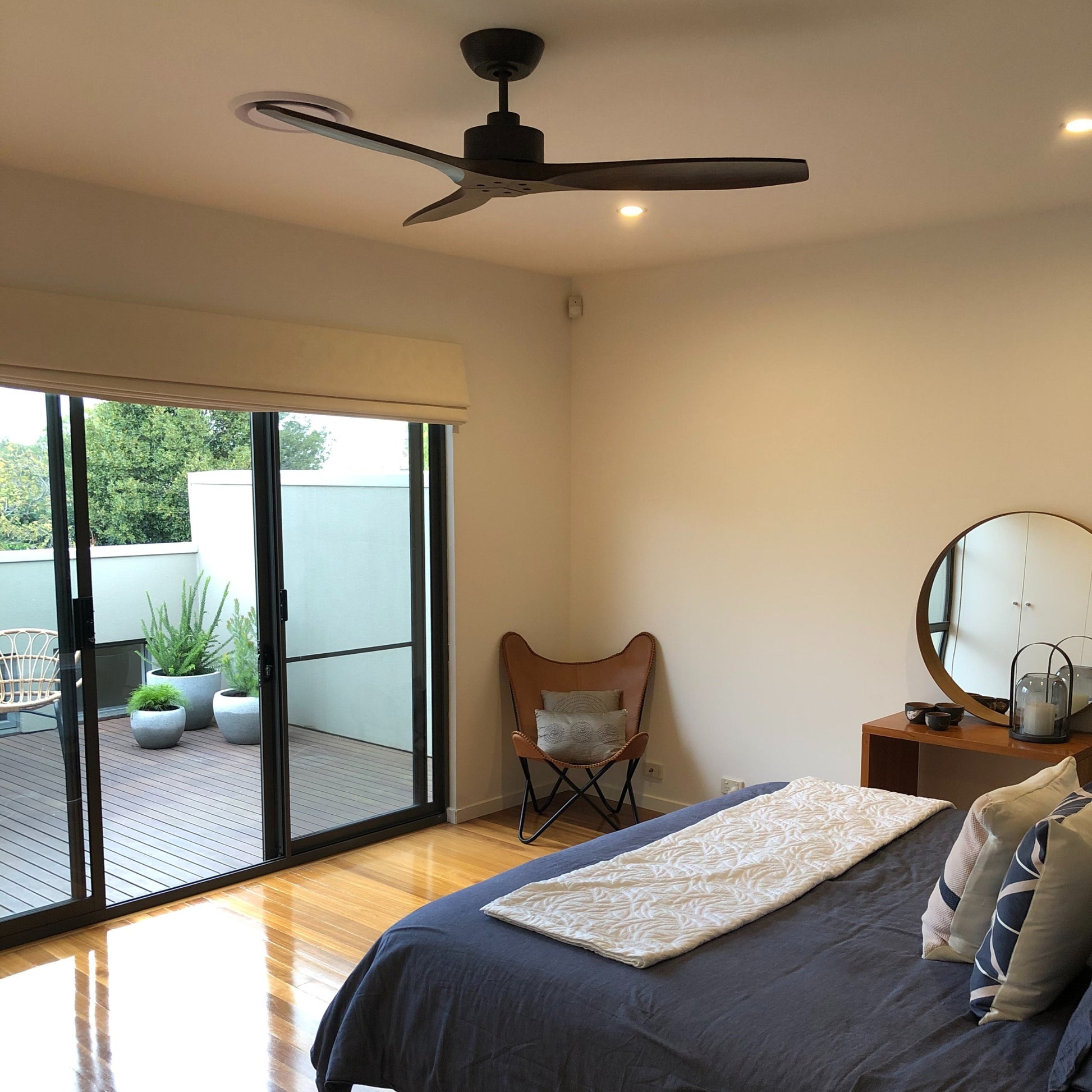 Lifestyle Fanco Wynd V3 54'' (137cm) DC Ceiling Fan - Oil Rubbed Bronze and Handcrafted Timber Blades Walnut F0500/717C - The Blue Space