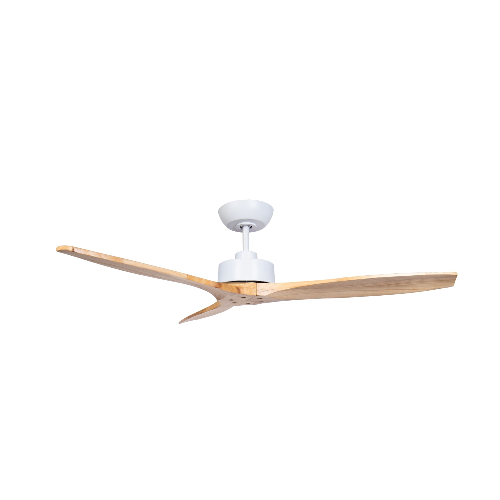 Fanco Wynd V3 54'' (137cm) DC Ceiling Fan - White and Handcrafted Timber Blades Natural F0500/119C - The Blue Space