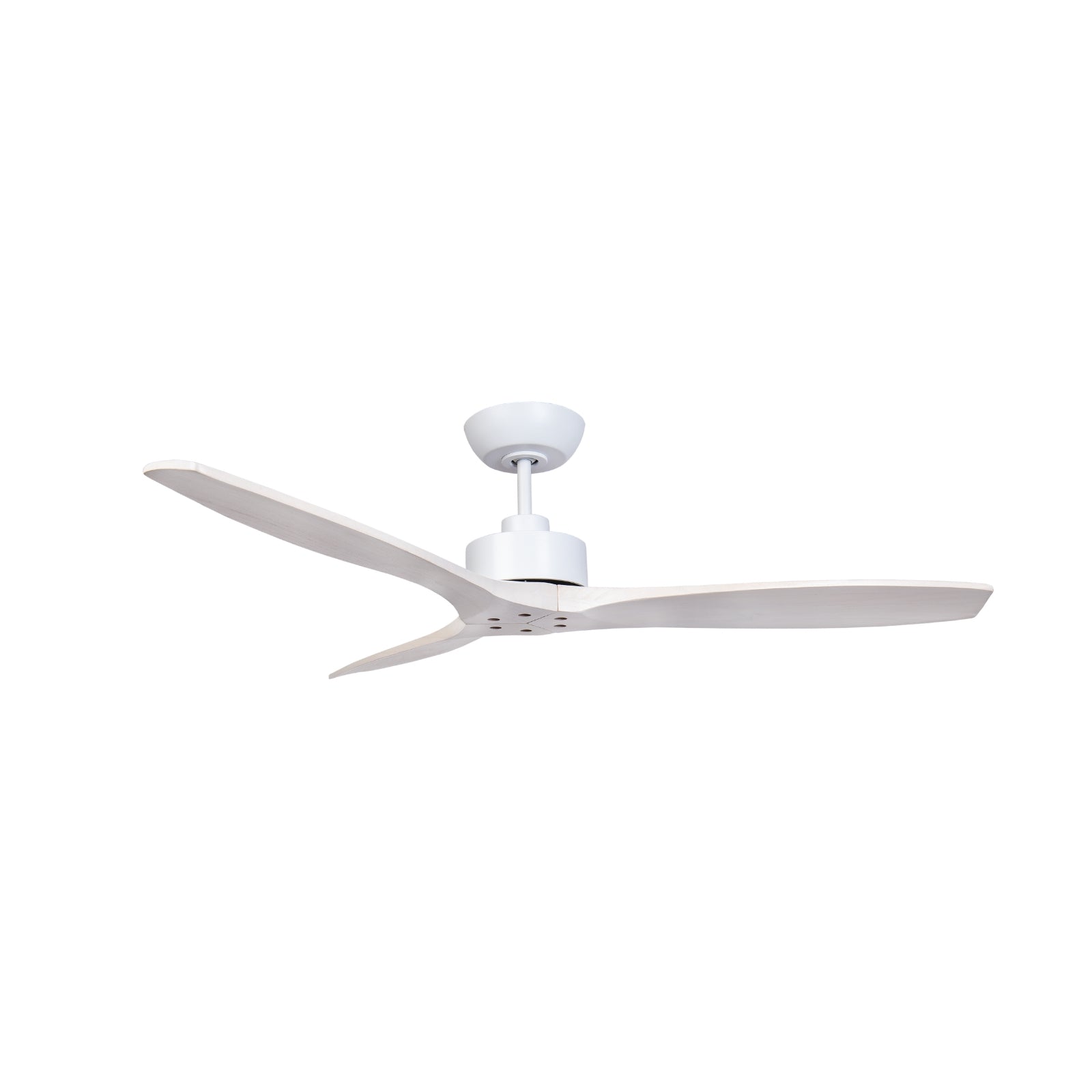 Fanco Wynd V3 54'' (137cm) DC Ceiling Fan - White and Handcrafted Timber Blades Whitewash F0500/120C - The Blue Space