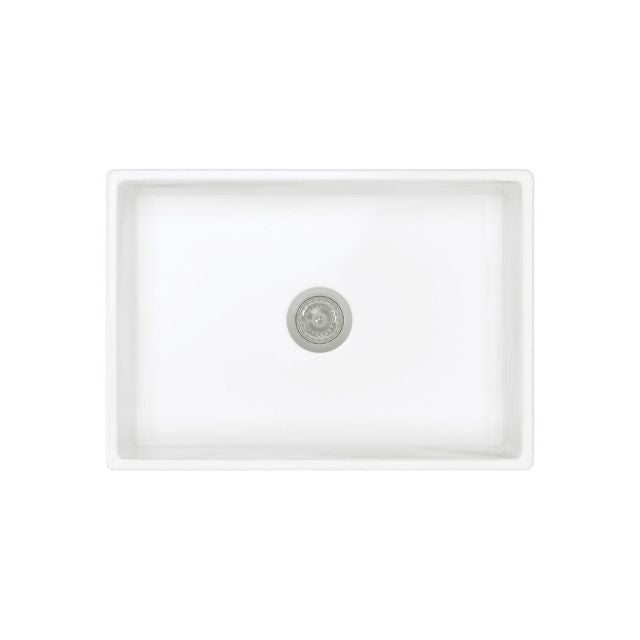 Top Fienza Charlton Butler Sink Small Reversible Fluted & Flat 690mm Fire Clay Gloss White 68700 - The Blue Space