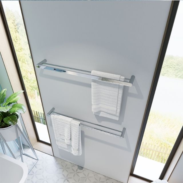 Lifestyle Fienza Empire Slim Double Towel Rail 800mm Chrome 88908800 - The Blue Space