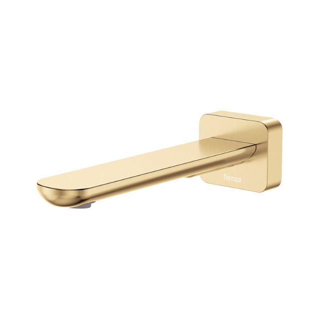 Fienza Empire Slim Wall Basin/Bath Outlet 180mm Square Plate Urban Brass