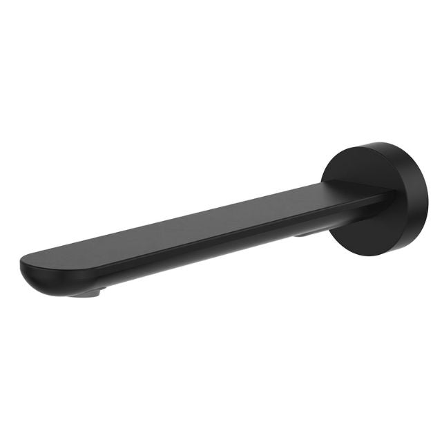 Fienza Empire Slim Wall Bath/Basin Outlet 220mm Round Plate Matte Black