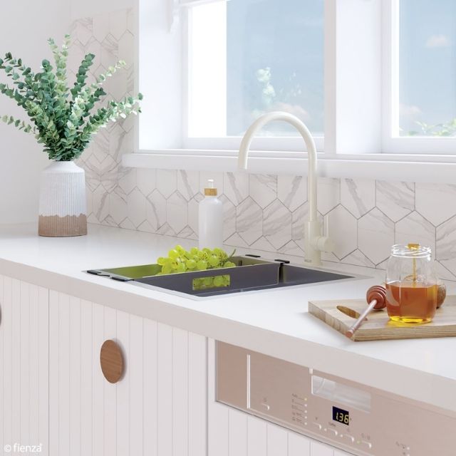 Lifestyle 3 Fienza Hana Sink Colander Tray Stainless Steel 160X450X50mm A20 - The Blue Space