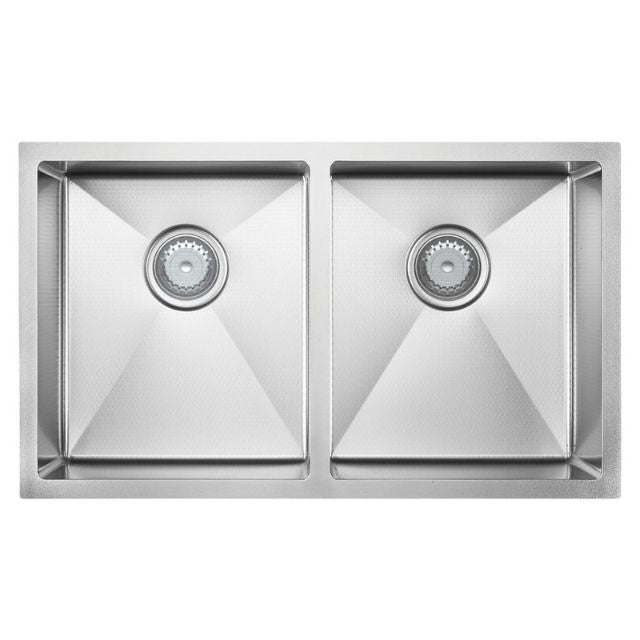 Fienza Hana Double Bowl Sink 27L-27L Anti Scratch 760X450X200mm 68403AS - The Blue Space