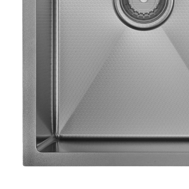 Close Fienza Hana Double Bowl Sink 27L-27L Anti Scratch Gun Metal 760X450X200mm 68403ASGM - The Blue Space