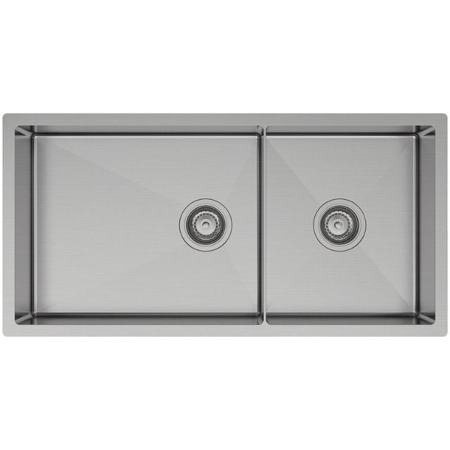 Fienza Hana Double Bowl Sink 40L-27L Slim Divider Top/Undermount 892X450X200mm 68406 - The Blue Space