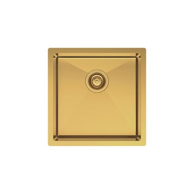 Fienza Hana Single Bowl Sink 32L Rugged Brass Includes Sink Protect Top/Undermount 450X450X200mm 68401RB - The Blue Space