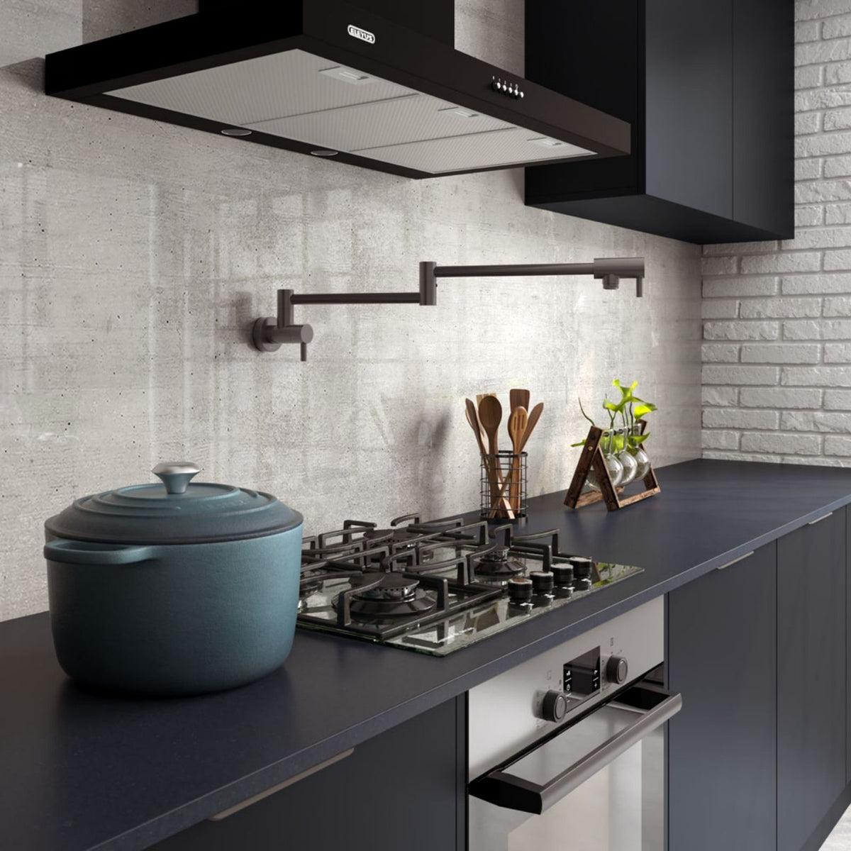 Lifestyle 2 Fienza Kaya Pot Filler Wall Mixer Gun Metal 228120GM-LF - The Blue Space
