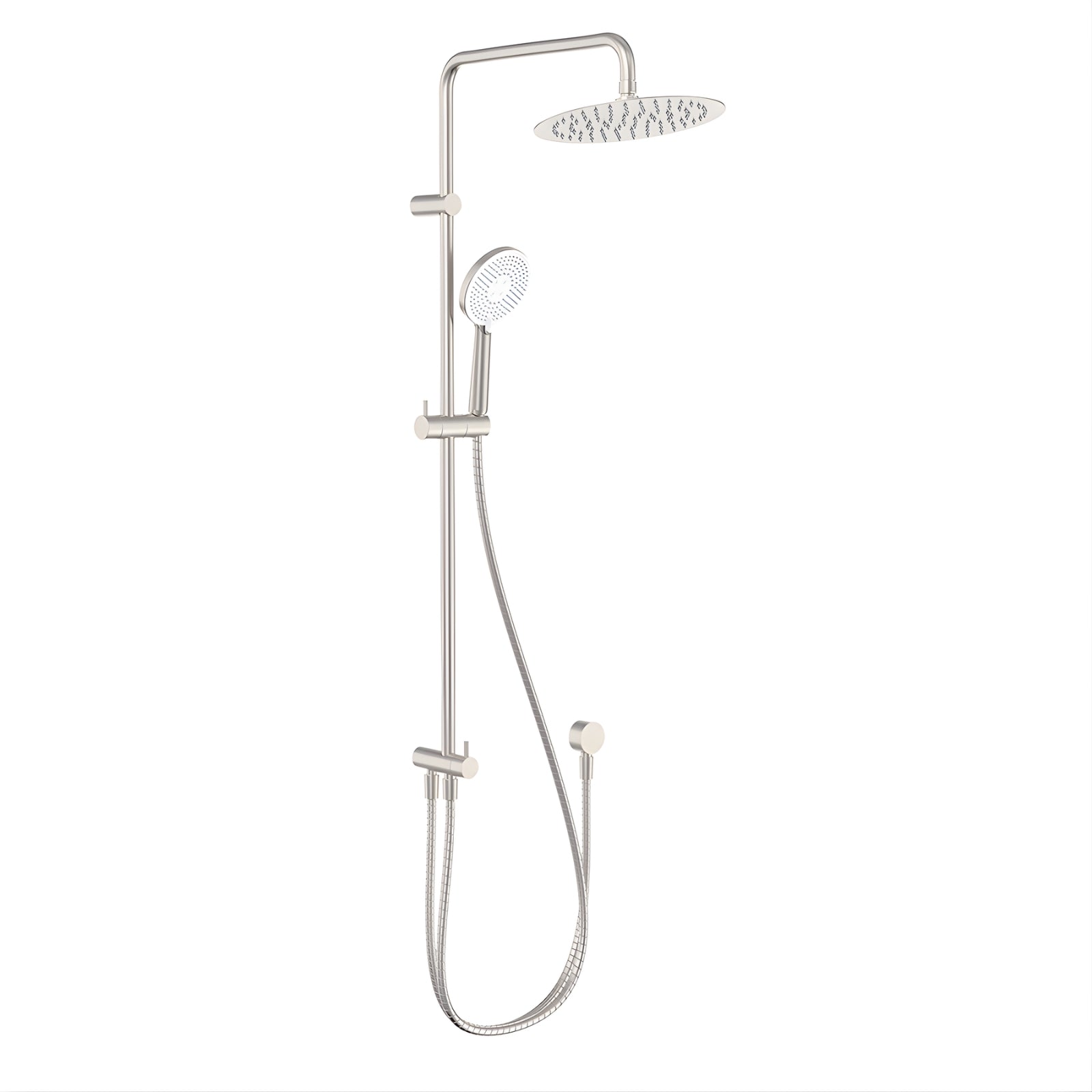 Full Fienza Kaya Retrofit Twin Shower - Brushed Nickel 455101BN - The Blue Space
