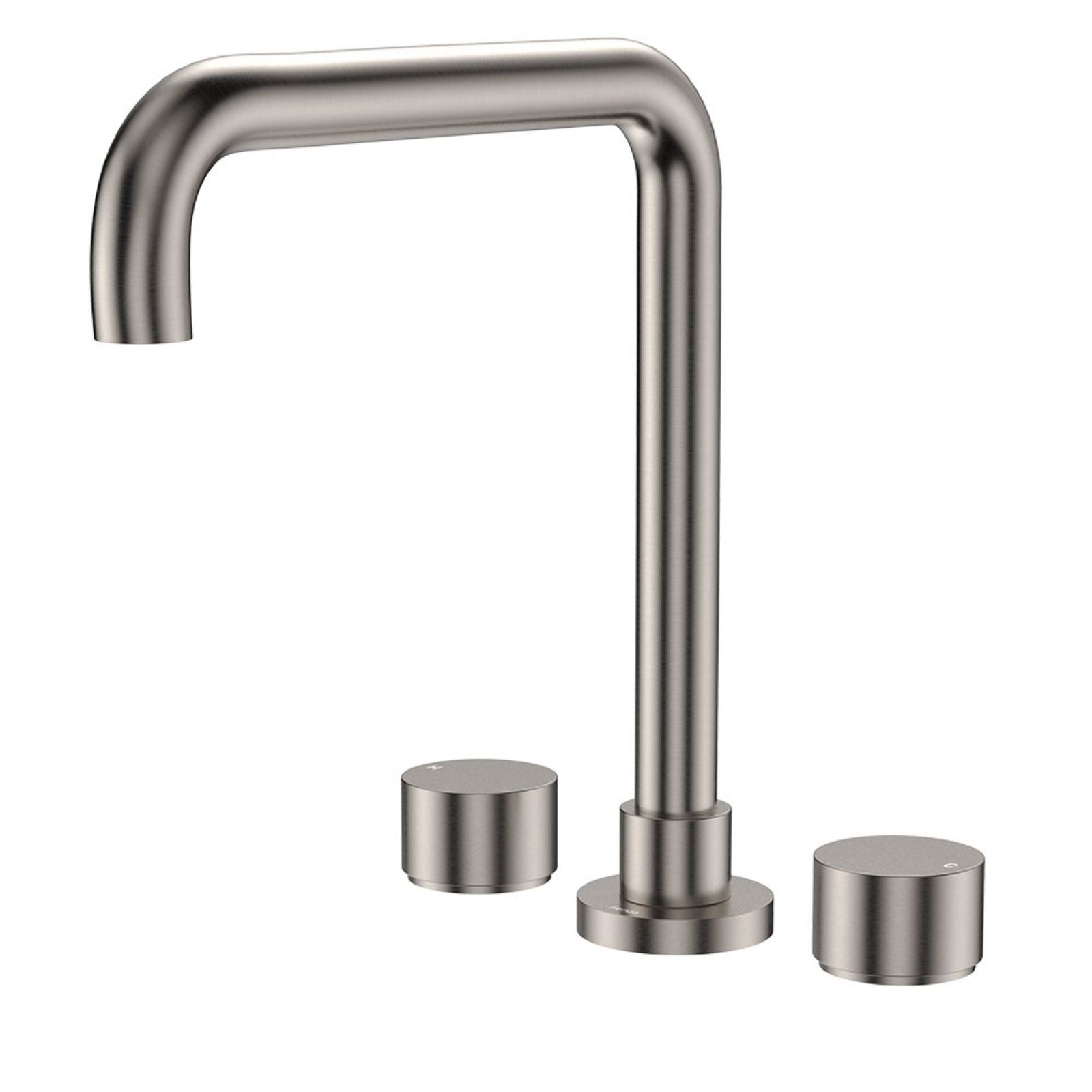 Fienza Kaya Round Taps Squareline Hob Outlet Set Brushed Nickel 338106BN-LF - The Blue Space