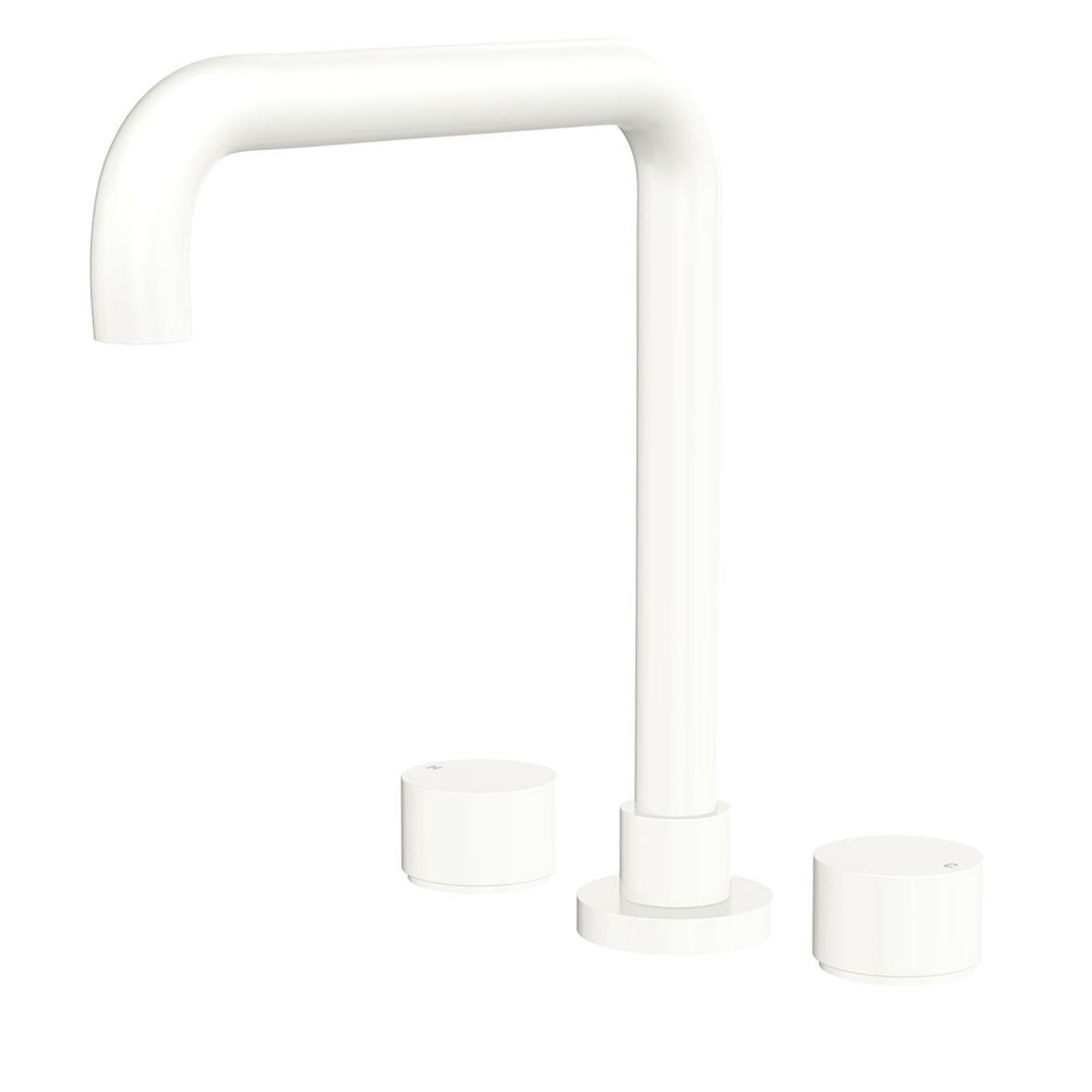 Fienza Kaya Round Taps Squareline Hob Outlet Set Matte White 338106MW-LF - The Blue Space