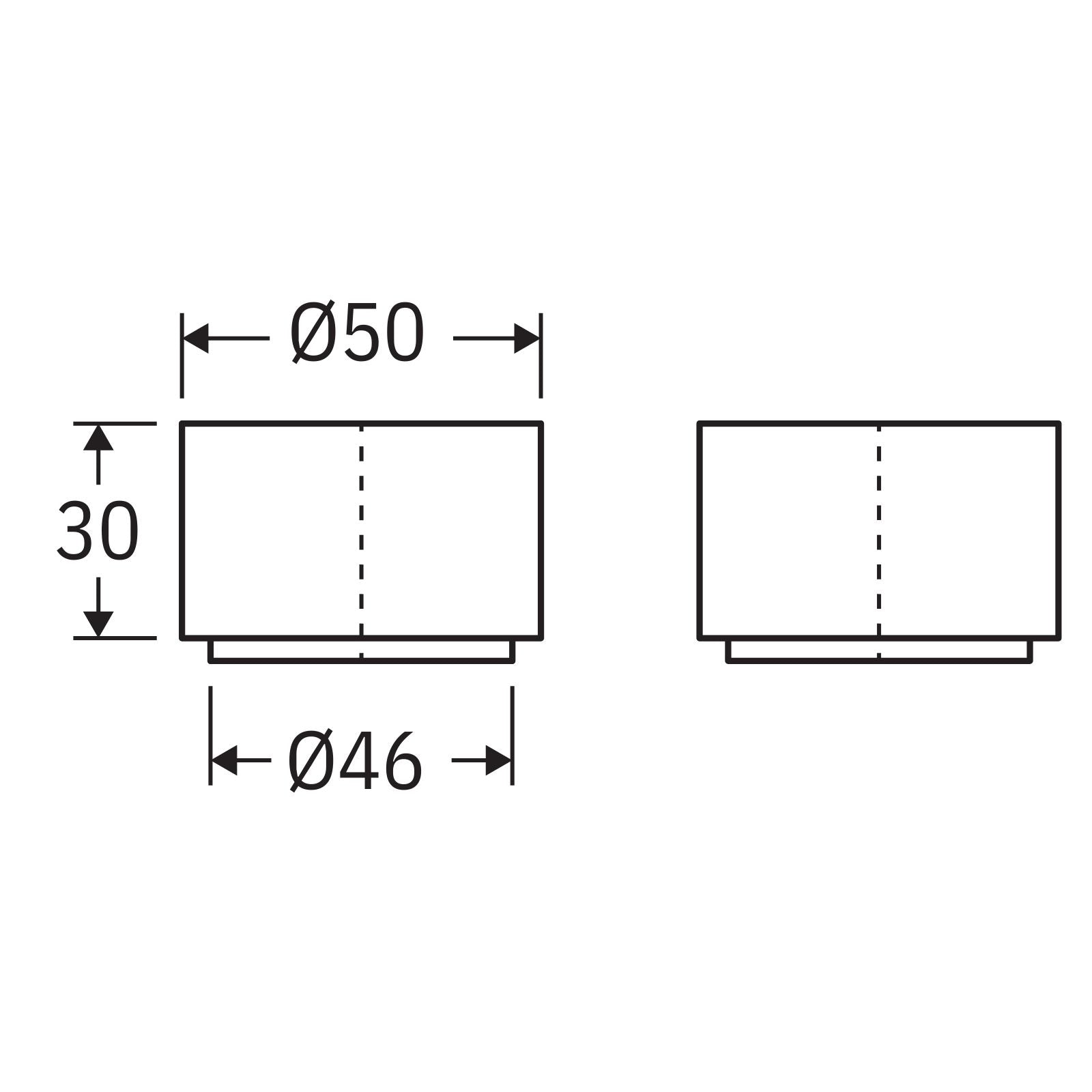 Technical Drawing Fienza Kaya Round Wall Taps Gun Metal 338104GM-LF - The Blue Space