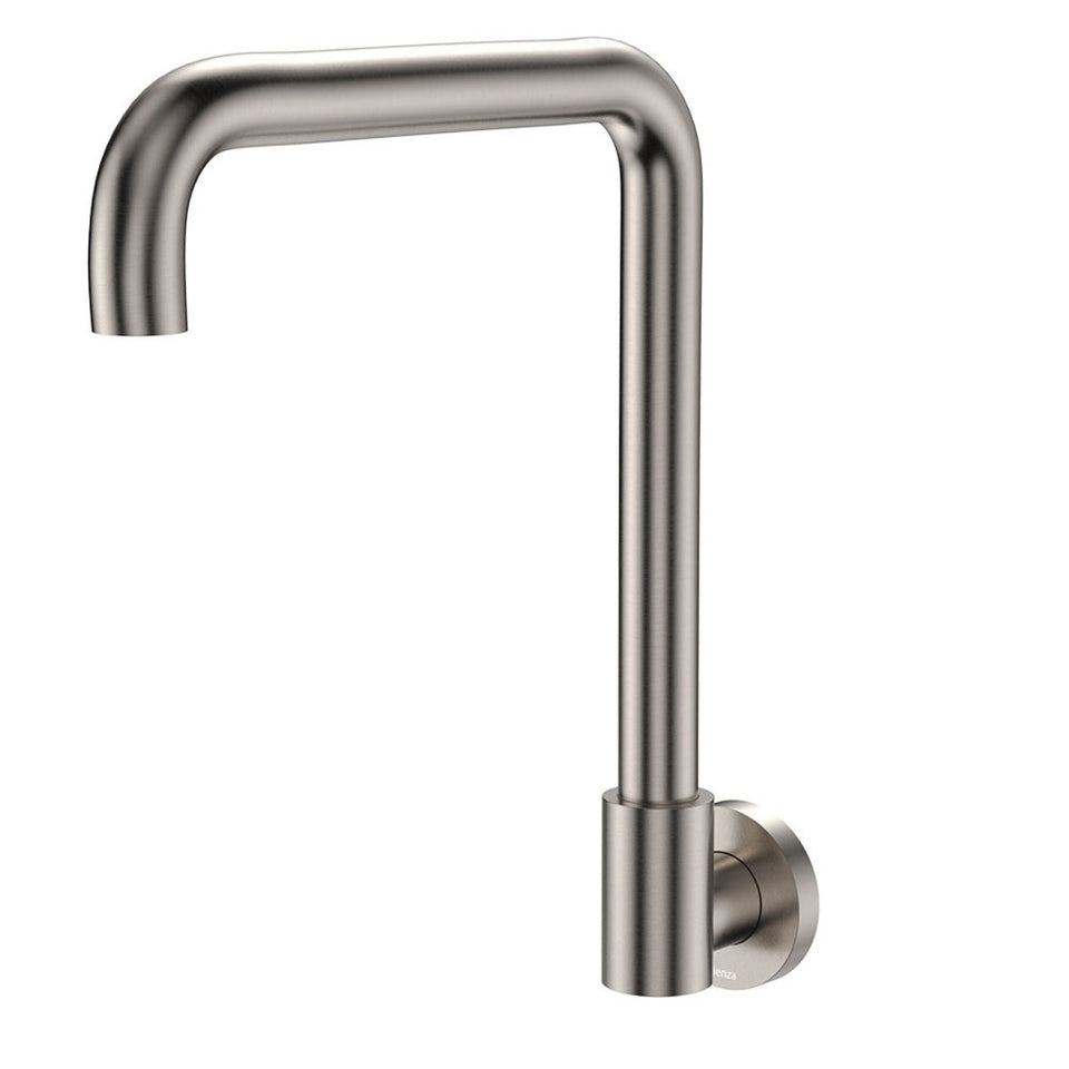 Fienza Kaya Squareline Wall Swivel Outlet Brushed Nickel
