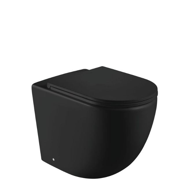 Fienza Koko Tornado Wall-Faced Toilet Suite Matte Black GEBERIT Sigma In-Wall Internal - S-Trap K002376MBA-GE - The Blue Space