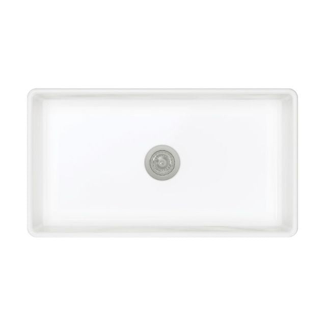 Top Fienza Olivia Butler Sink Large 835 Reversible Fluted & Flat Fire Clay Gloss White 68706 - The Blue Space