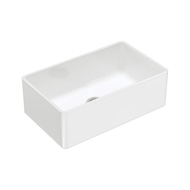 Reverse Fienza Olivia Butler Sink Medium 760 Reversible Fluted & Flat Fire Clay Gloss White 68705 - The Blue Space