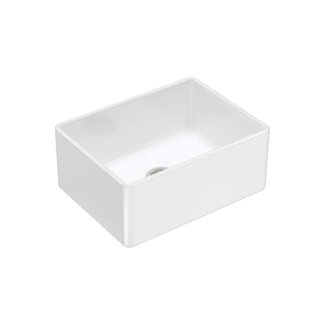 Reverse Fienza Olivia Butler Sink Small 610 Reversible Fluted & Flat Fire Clay Gloss White 68704 - The Blue Space