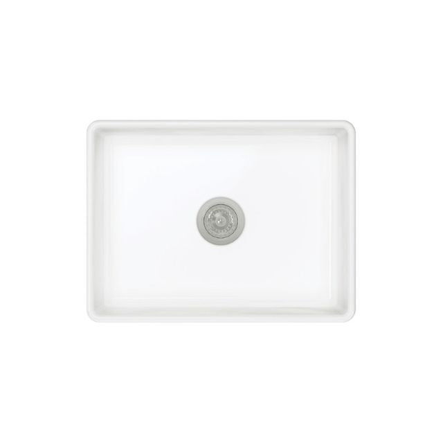 Top Fienza Olivia Butler Sink Small 610 Reversible Fluted & Flat Fire Clay Gloss White 68704 - The Blue Space