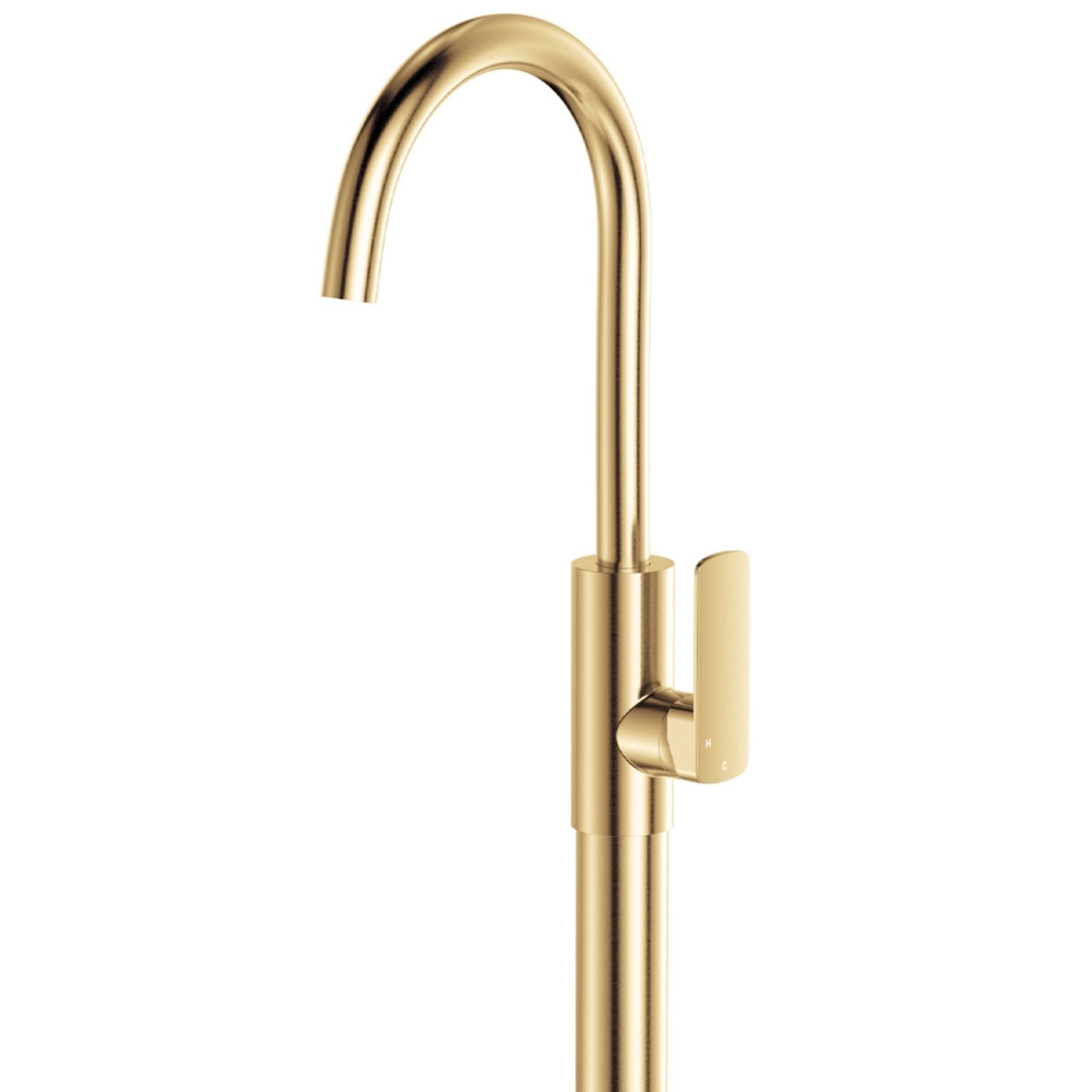 Close Fienza Tono Floor Mounted Basin/Bath Mixer Urban Brass 233112UB-LF - The Blue Space