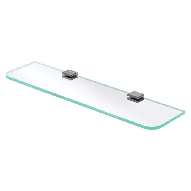 Fienza Tono Glass Shelf 500mm Gun Metal 85107GM - The Blue Space