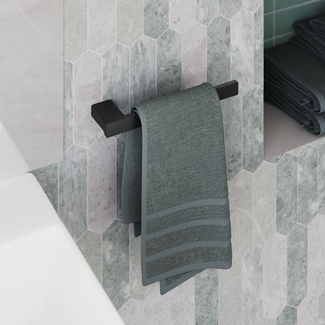 Lifestyle 2 Fienza Tono Hand Towel Holder 250mm Matte Black 85102MB - The Blue Space
