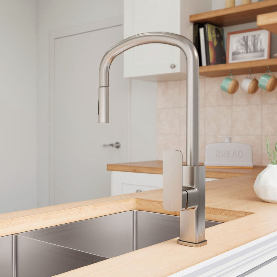 Fienza Tono Pull Out Sink Mixer Brushed Nickel