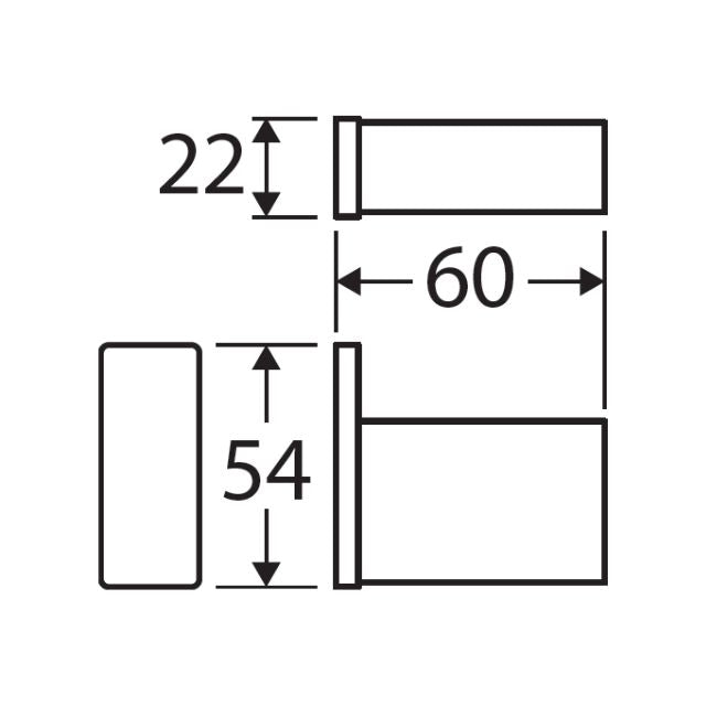 Technical Drawing Fienza Tono Robe Hook Matte Black 85104MB - The Blue Space