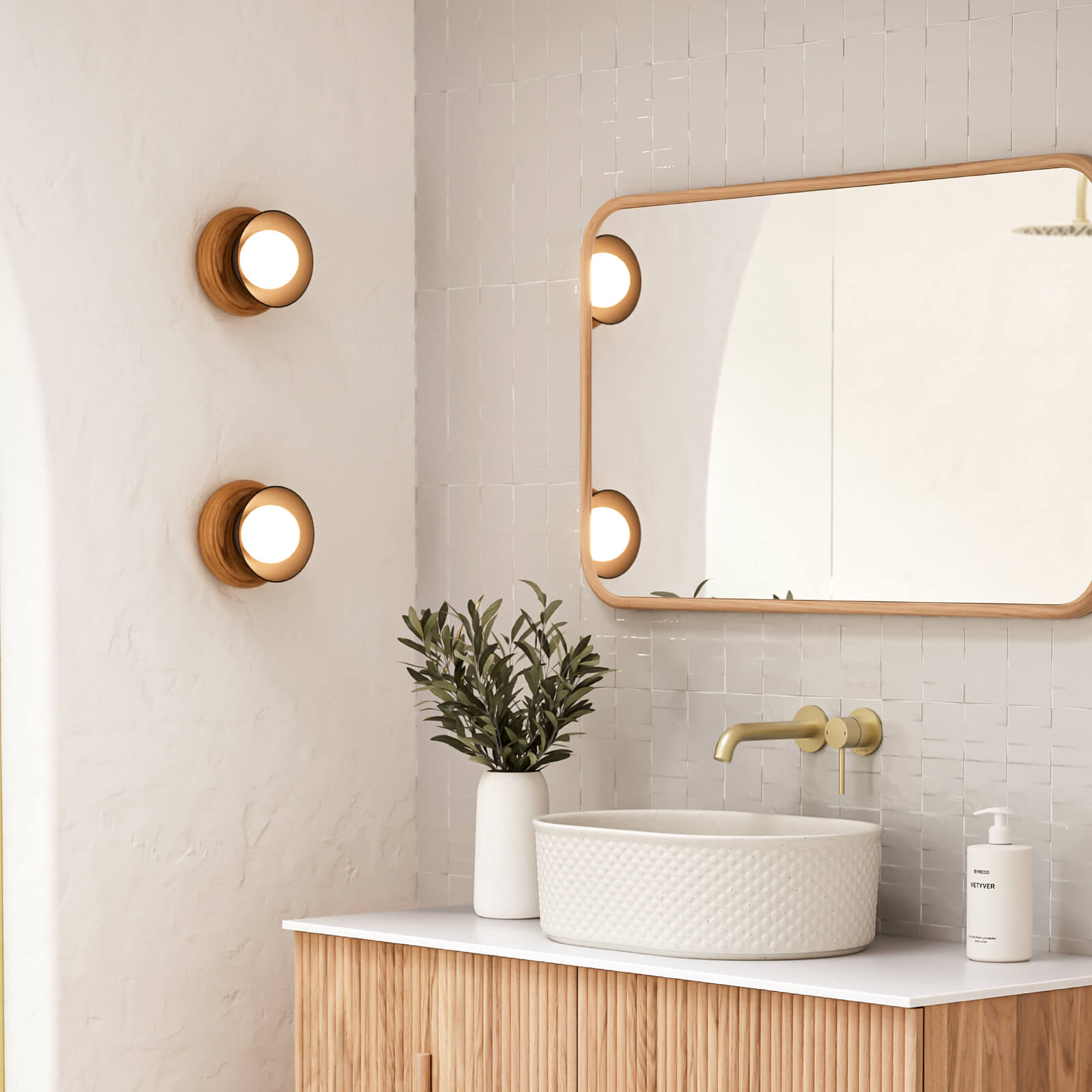Fluxwood Sibling Timber Wall Light - Slate Patina SIBLING-SCONCE-SLATE-PH-3K | The Blue Space