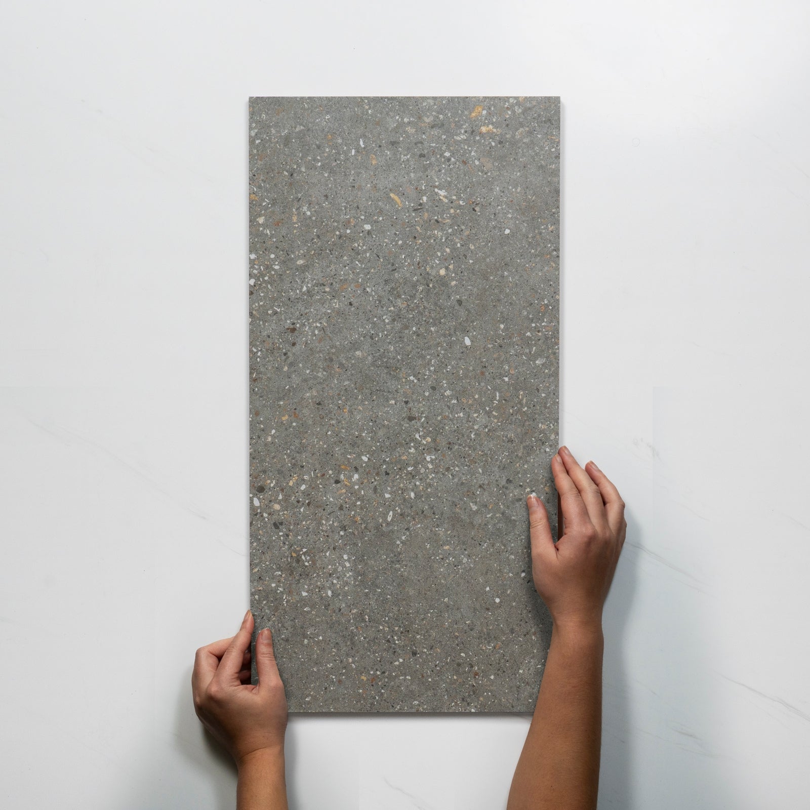 Single with Hand Frankie Light Grey Lappato Porcelain Tile 300 x 600mm FRAPEL3 - The Blue Space