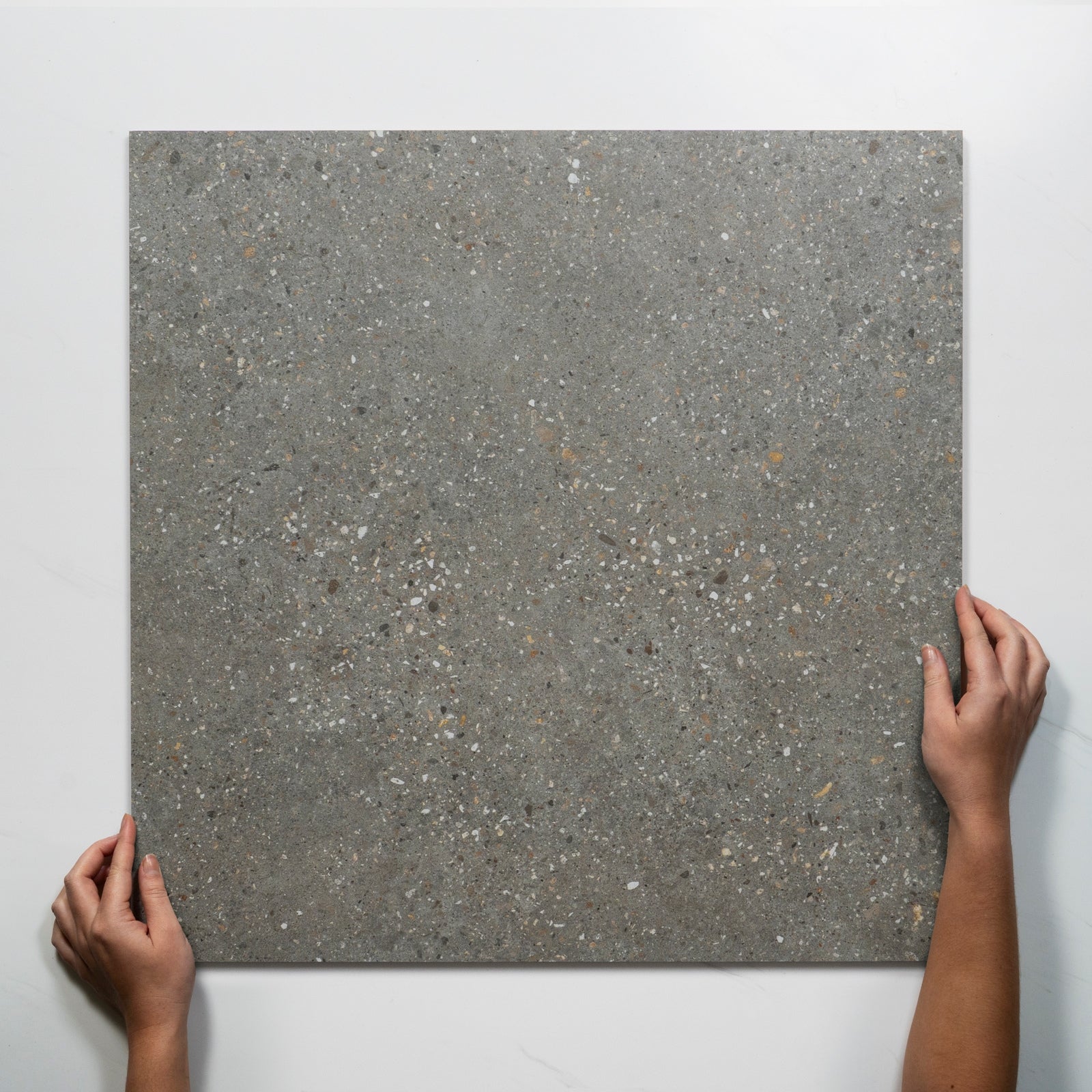 Single with Hand Frankie Light Grey Lappato Porcelain Tile 600 x 600mm FRAPEL4 - The Blue Space