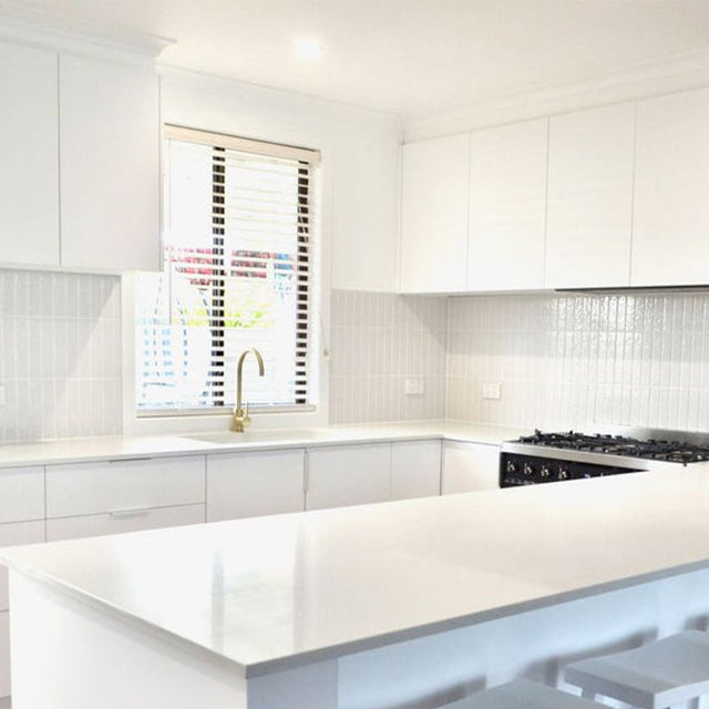 Full White Blaire Brick Tile Textured Gloss 45 x 230 x 8mm Porcelain | The Blue Space