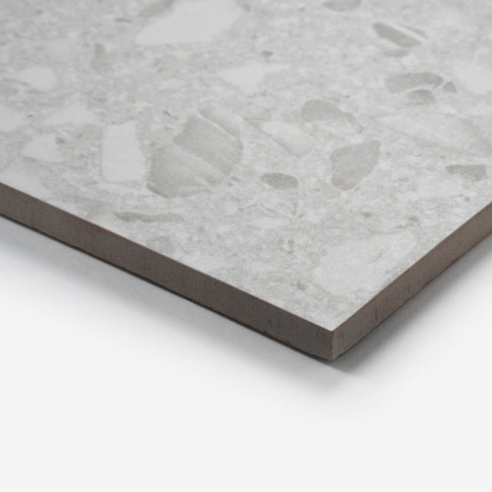 Oblique Grey Clio Terrazzo Tile Tech Grip 300 x 600mm Porcelain - The Blue Space