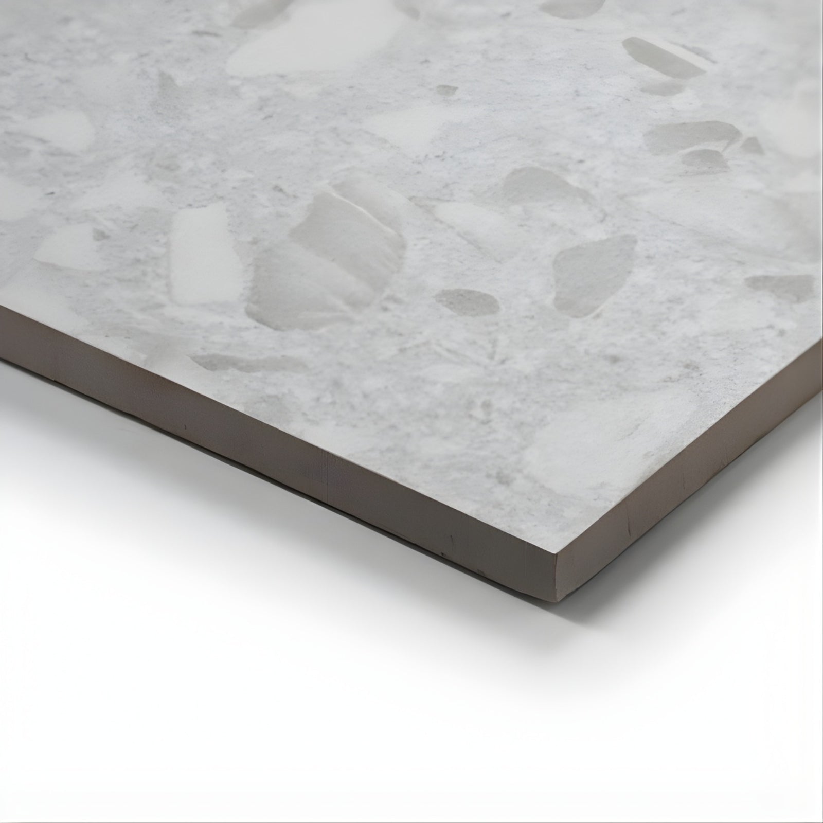 Oblique Grey Clio Terrazzo Tile Tech Grip 600 x 600mm Porcelain 66EMPGM - The Blue Space
